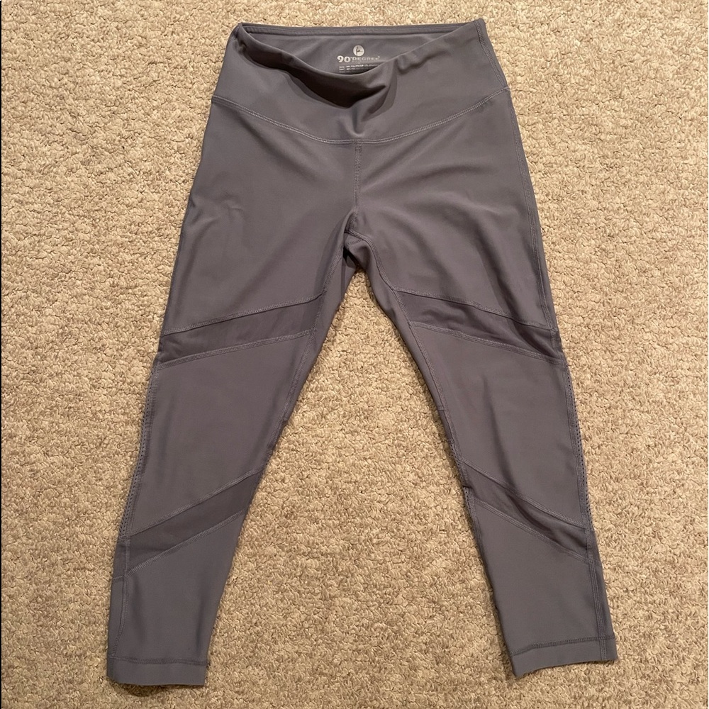 90 Degree by Reflex Gray Crop Leggings
